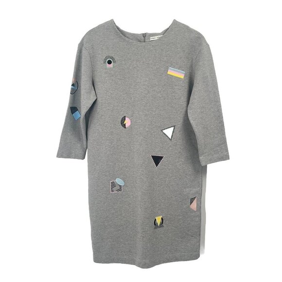 & Other Stories Dresses & Skirts - & Other Stories Sweatshirt Dress Gray Retro Print Sz Womens 6